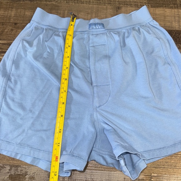 SKIMS Loose Boxer Shorts Blue XXS Cotton Lounge Sleep Shorts Women - Picture 8 of 9